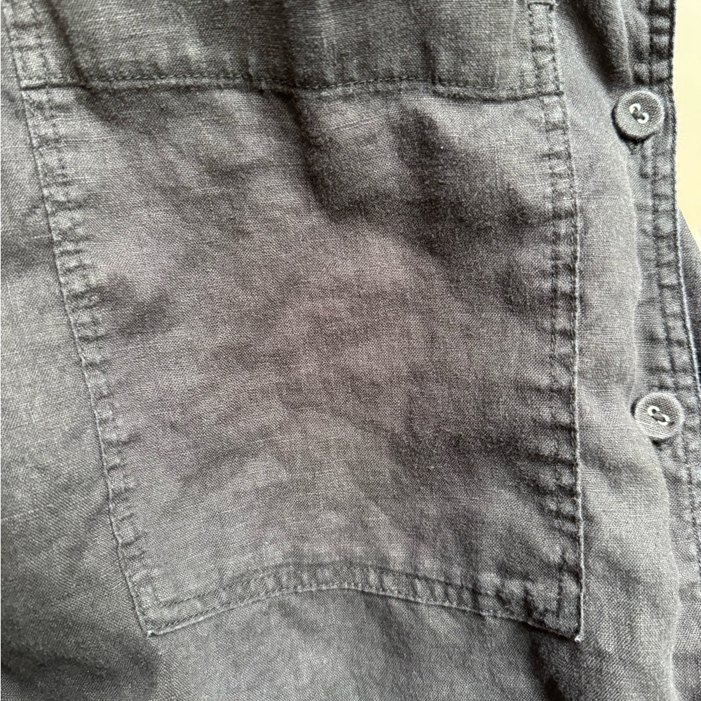 Everlane Charcoal 100% Linen Shirt Dress with Pockets - Picture 4 of 7
